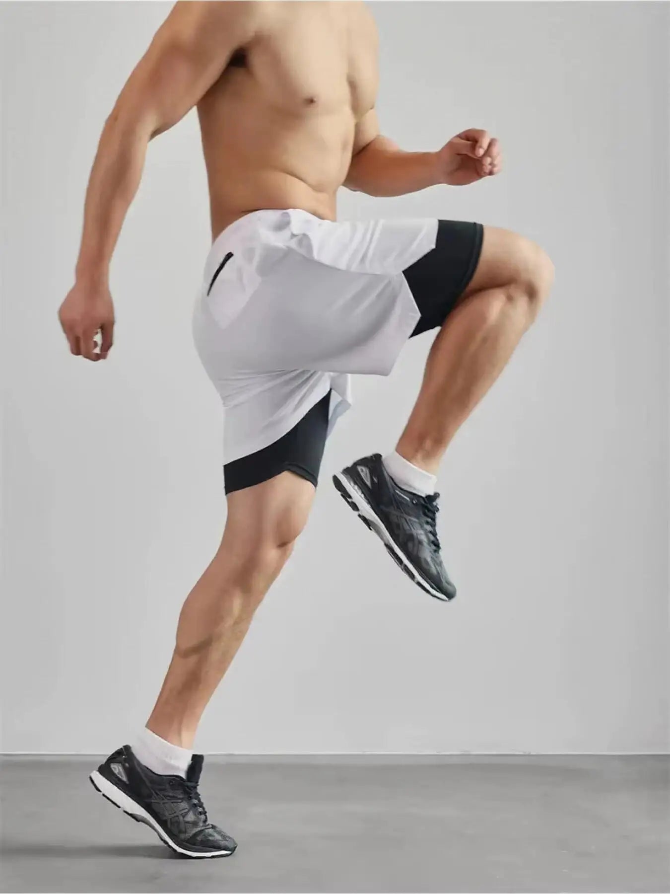 Summer Men Shorts Funny Graphic Print Running Fitness Gym Training Sport Shorts Quick Dry Workout Jogging Double Deck Shorts Man