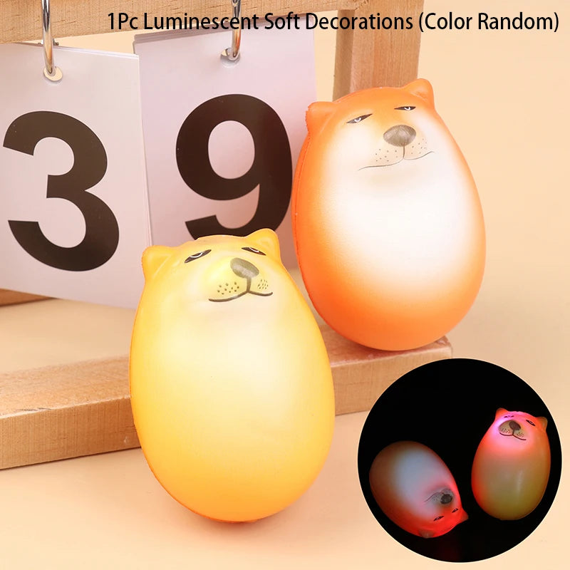 Creative Shiba Inu Realistic Egg Shape PVC Desk Decor Dog & Egg Union Decorations For Home Offices Fun Christmas Gifts