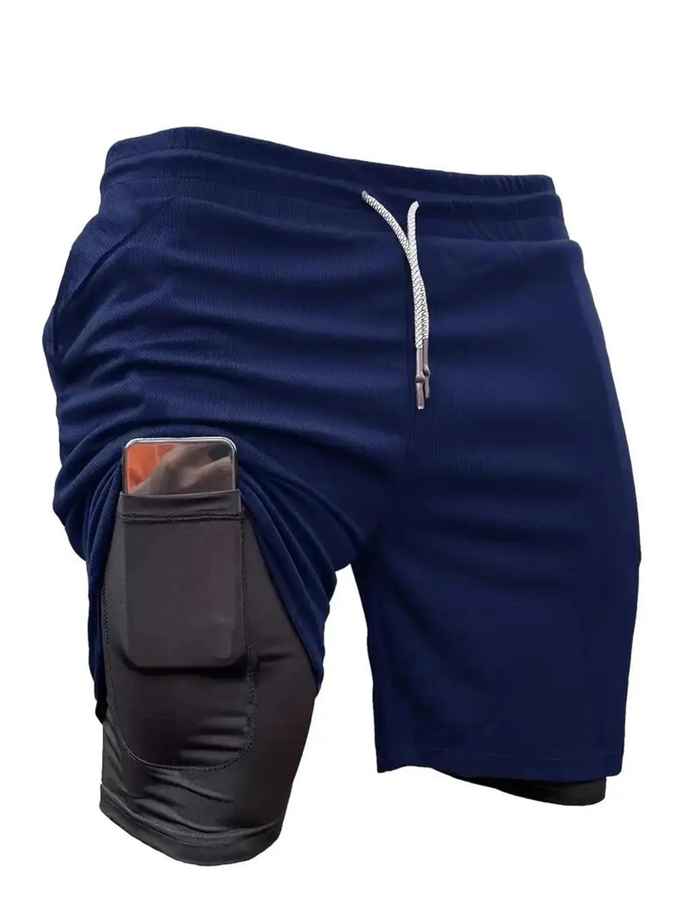 Summer Men Shorts Funny Graphic Print Running Fitness Gym Training Sport Shorts Quick Dry Workout Jogging Double Deck Shorts Man