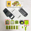 Manual Multifunctional Vegetable Cutter Potato Peeler Slicer Dicer Kitchen Gadget Set Stainless Steel Blades 14/16 Piece Grater