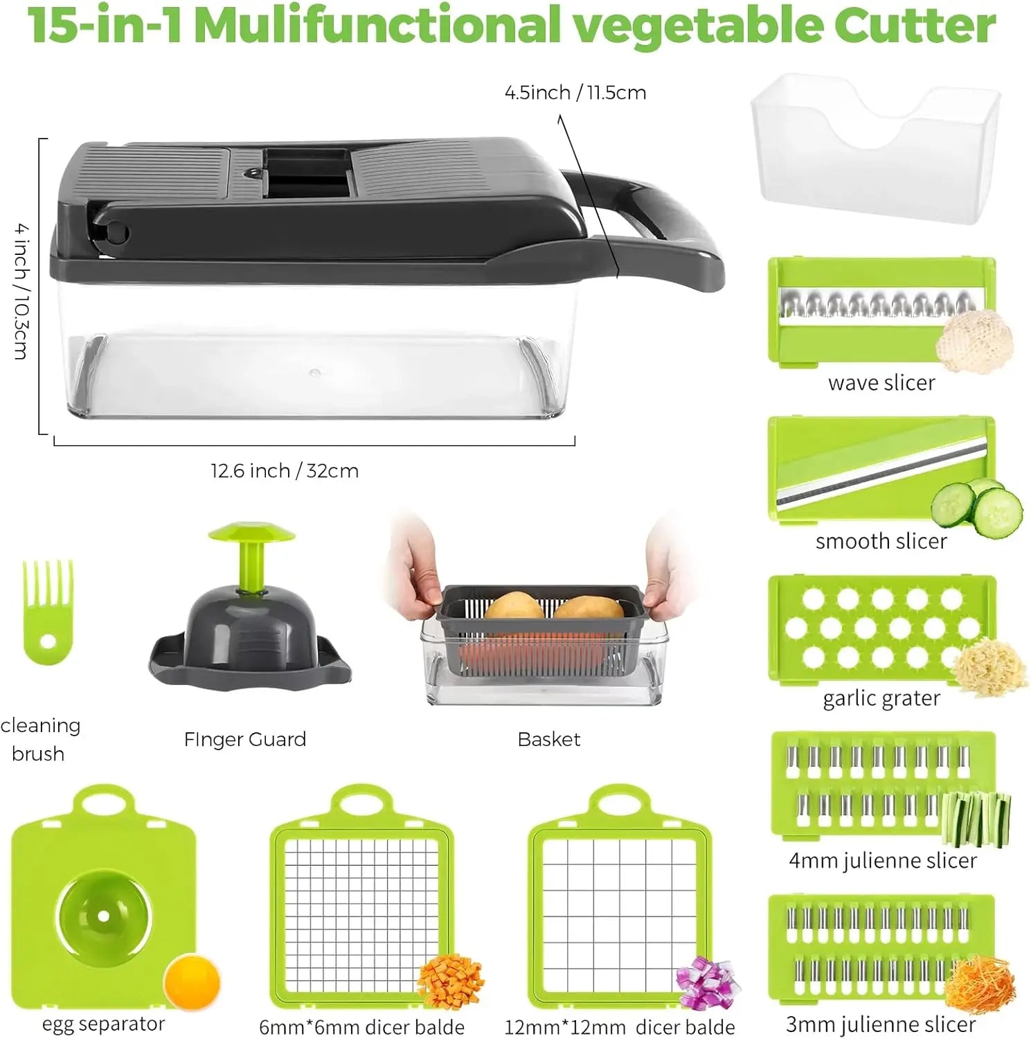 Factory Wholesale Kitchen Accessories 14 in 1 Food Cutter Veggie Onion Chopper Mandoline Slicer Multifunctional Vegetable Cutter