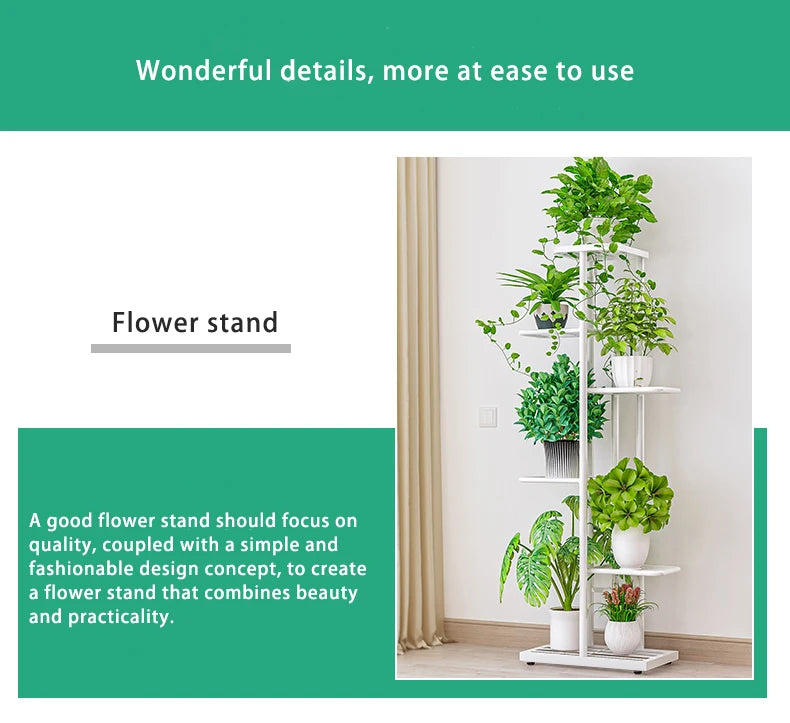 Cordlal Shining Stand For Flowers Iron 6/7/8Layers Plant Holder Storage Shelf Pot Rack Organizer Home Garden Decoration