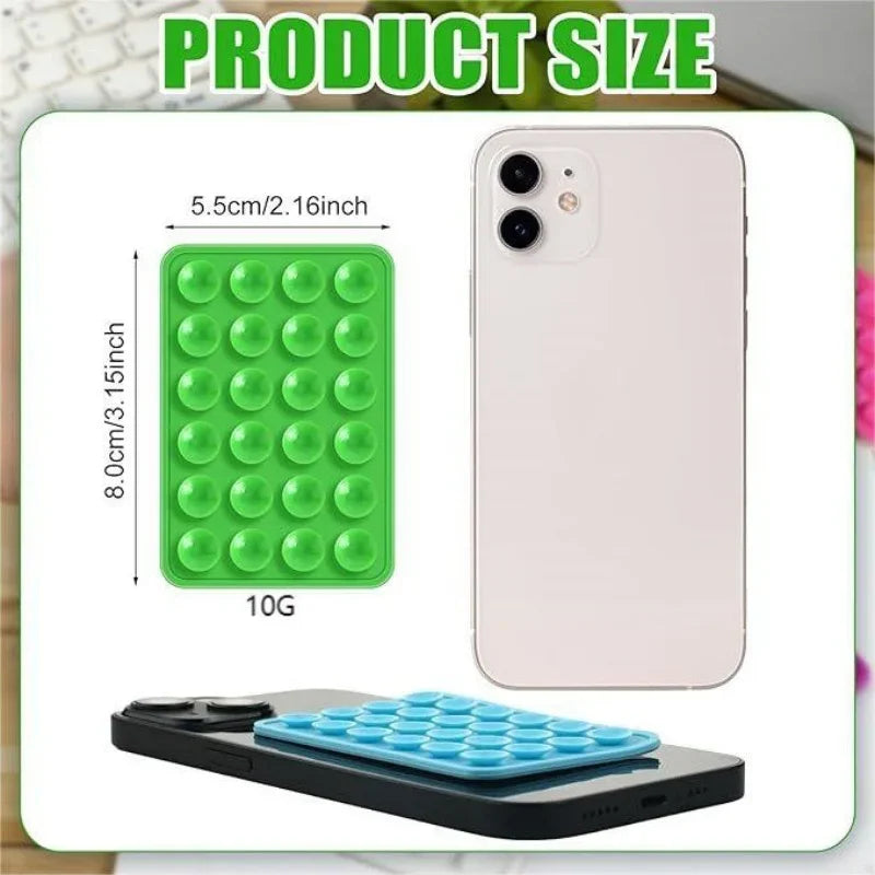 Silicone Suction Cup Phone Holder Mount Double-Sided Strong Grip Hands-Free Case for Selfies Videos Shower Universal Phone Stand