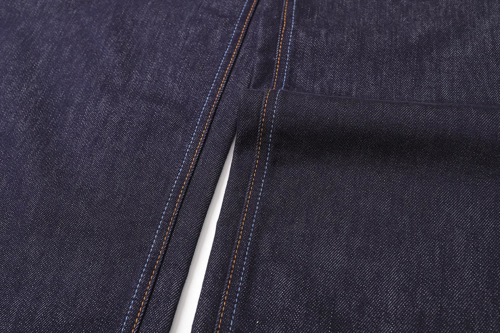 Men's Retro Lenzing Anti-fading A-line Straight Leg Casual Original Color Jeans Long Pants mid Waist Zipper Opening Loose Fit