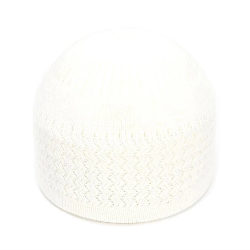 1pc Men's Casual Knitted Muslim Women Prayer Hats Winter Warm Beanies Cap Islamic Ramadan