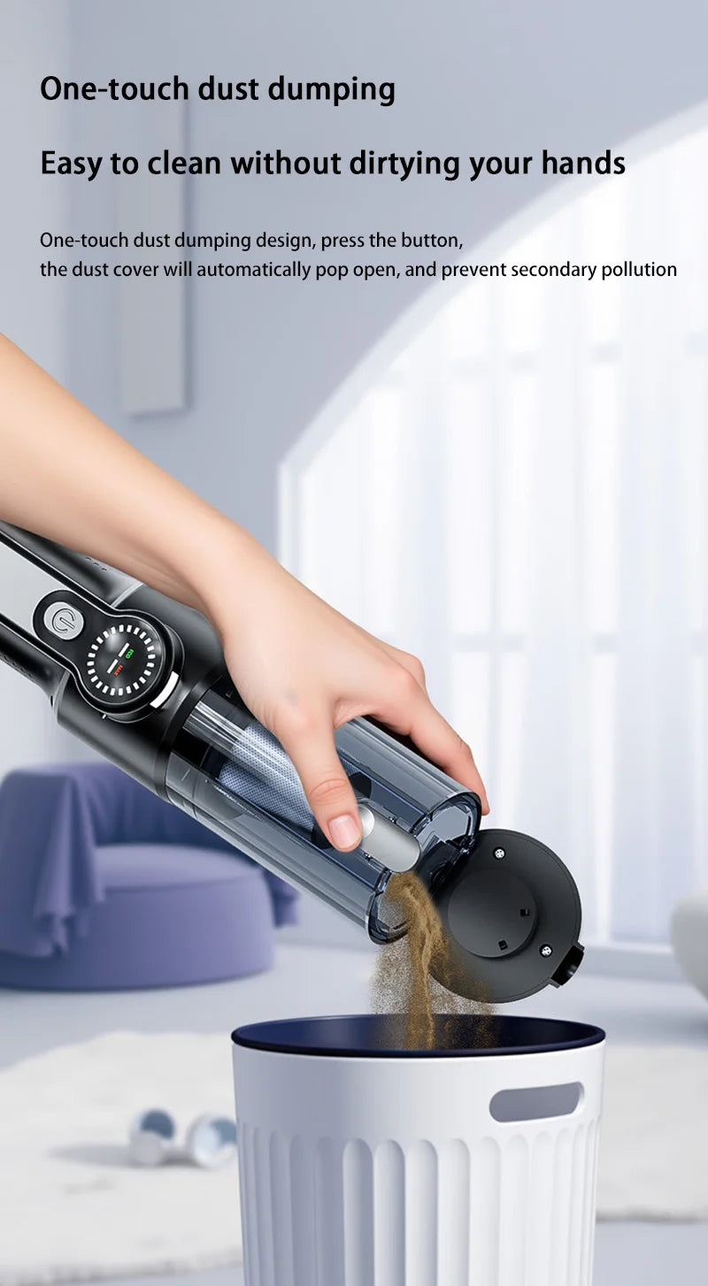 Car vacuum cleaner wireless one-button dust dump high-power portable vacuum cleaner large suction mini handheld vacuum cleaner