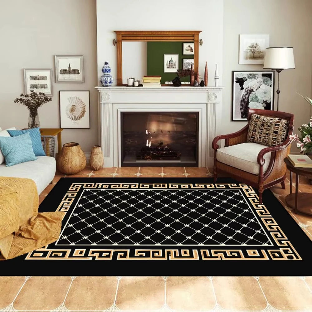 Nordic Light Luxury Carpet Living Room Sofa Bedroom Rugs Modern Office Simple Style Large Nonslip Washable Floor Mats Home Decor