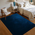 Solid Navy Blue Area Rug Non Slip Washable Floor Carpet for Living Room Bedroom Nursery with Smooth Solid Color Pattern