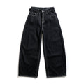American Retro Wide Leg Pants Loose Fit Original Color Denim Loose Trousers High Street Drapey Silhouette Straight Jeans