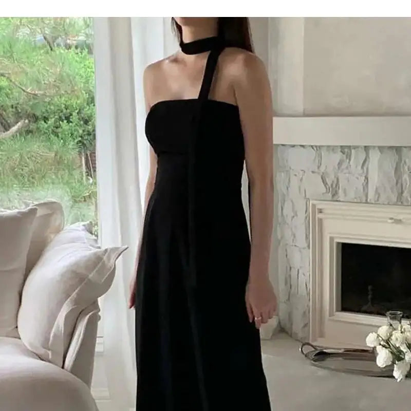 Classic Black Evening Dresses Sexy Strapless Wedding Dresses Elegant Floor-length A-line Simple Bridal Dress Customized