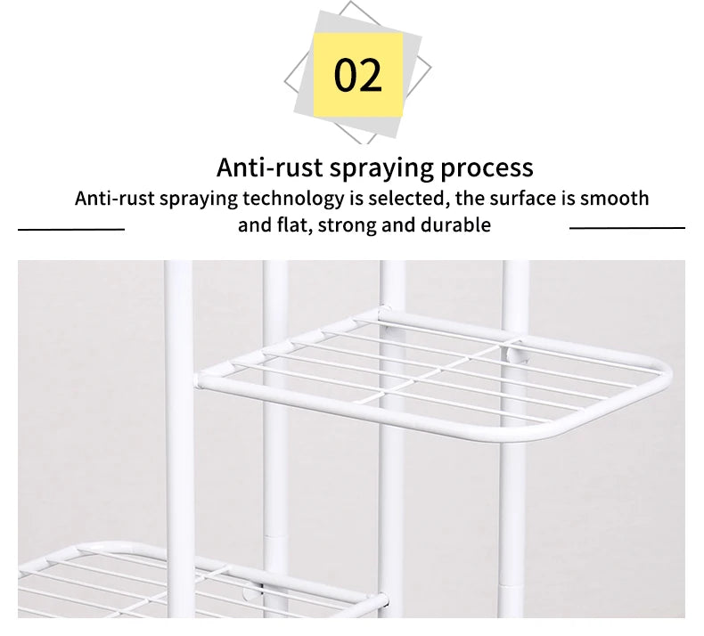 Cordlal Shining Stand For Flowers Iron 6/7/8Layers Plant Holder Storage Shelf Pot Rack Organizer Home Garden Decoration