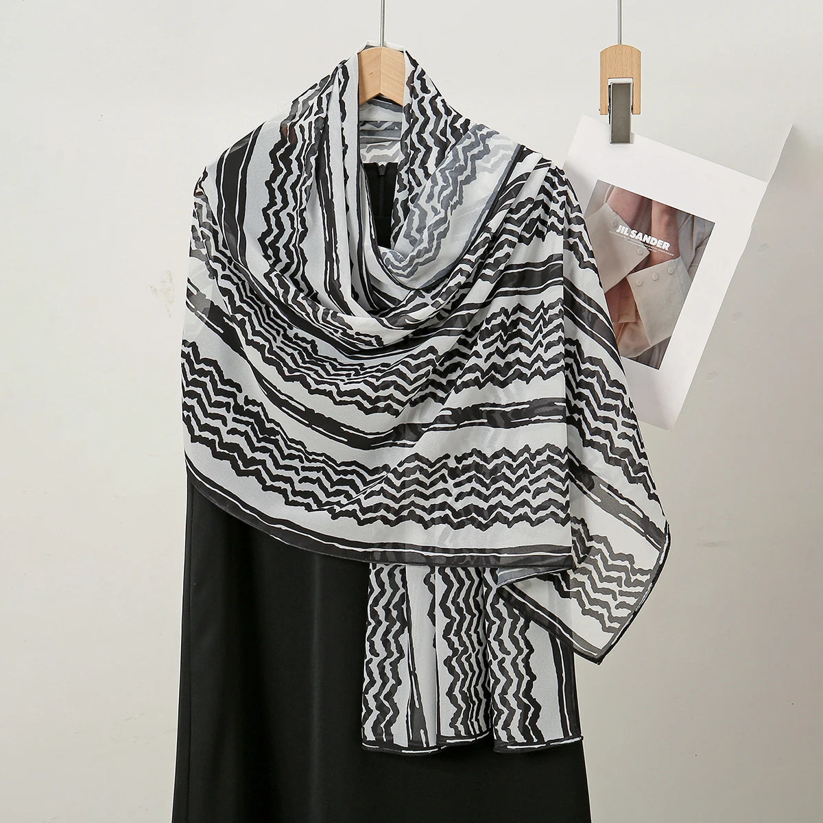 New Design Striped Keffiyeh Hijab Wave Printed Chiffon Scarf Women Islamic Muslim Scarves Shawl Echarpe Foulard Dubai Hijabs