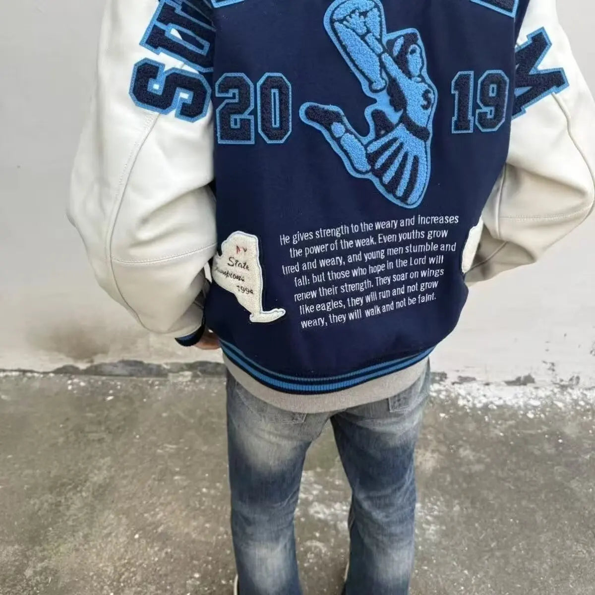 American retro high street baseball jacket embroidered jacket for both men and women, vibe style slim Uniform  coat