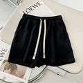 Summer Shorts Women Elasticity Lovely Girls Korean Style Sweet Students Harajuku Simple Pure Gray Oversize Trousers Female 2026