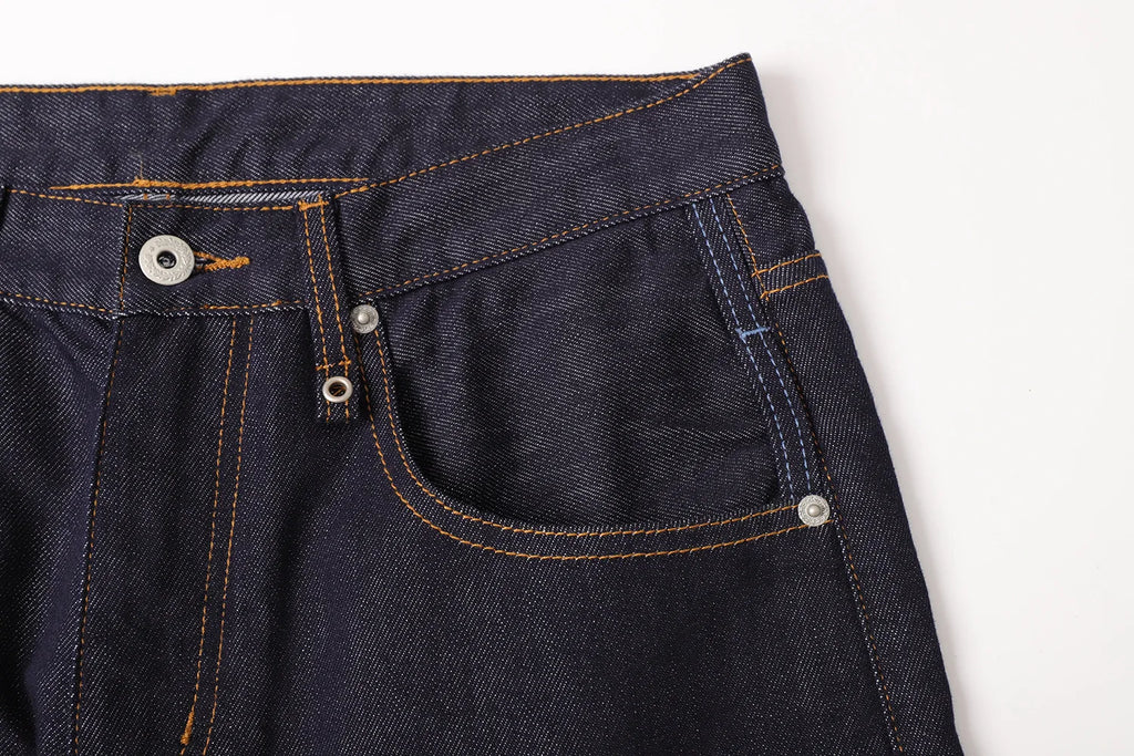 Men's Retro Lenzing Anti-fading A-line Straight Leg Casual Original Color Jeans Long Pants mid Waist Zipper Opening Loose Fit