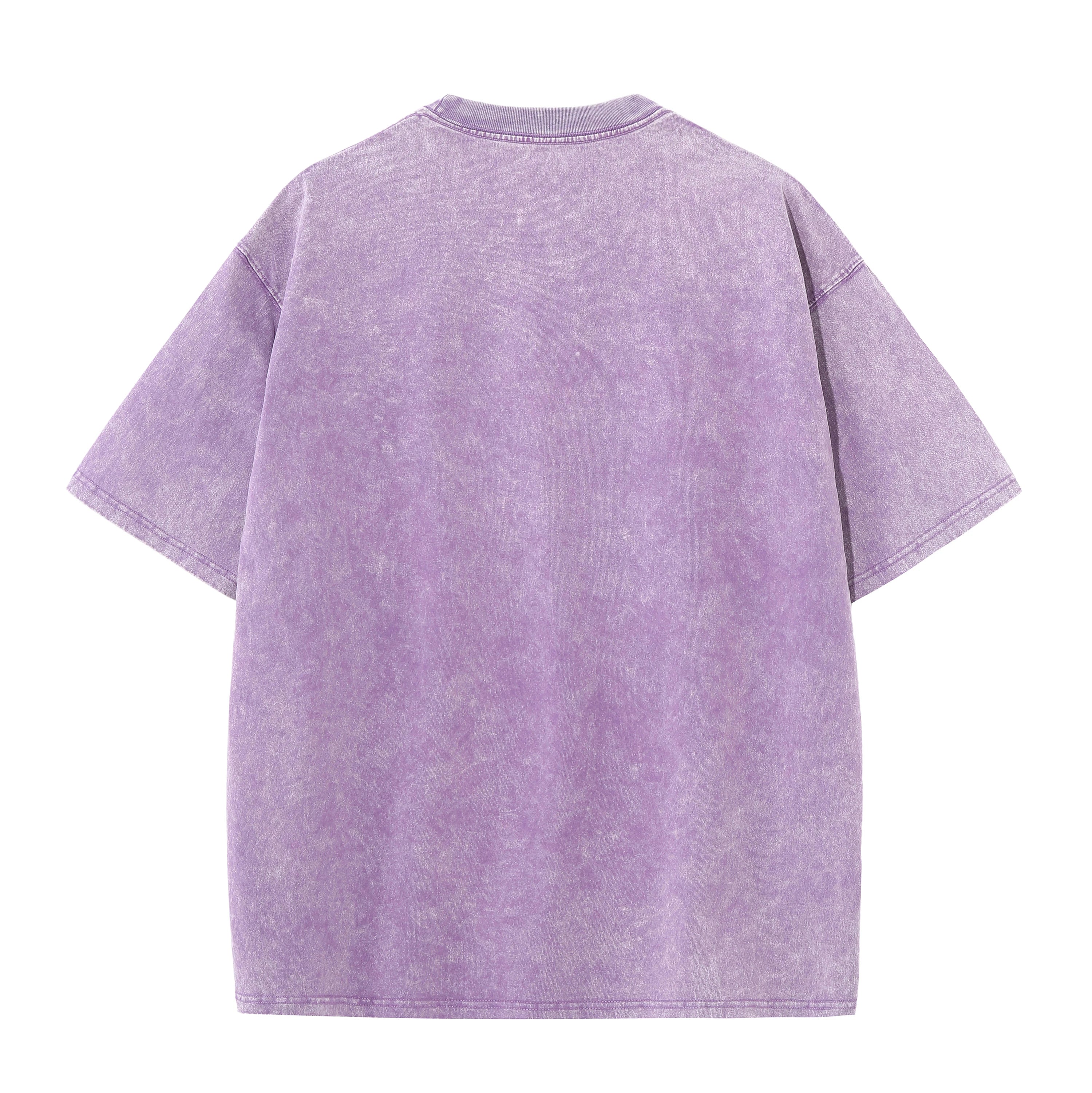 Men's summer pure cotton distressed retro drop shoulder T-shirt solid color loose casual breathable men's casual T-shirt tops