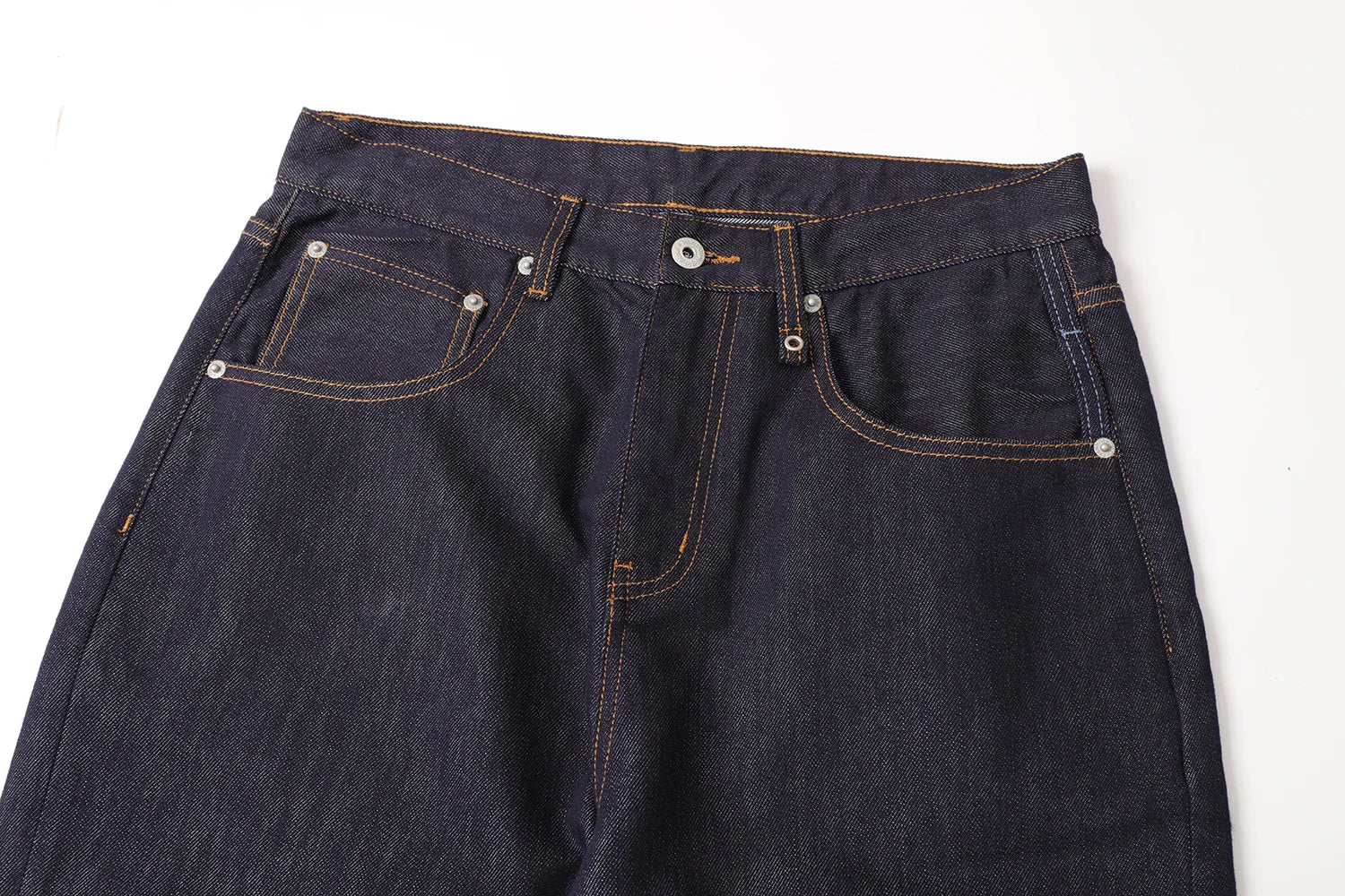 Men's Retro Lenzing Anti-fading A-line Straight Leg Casual Original Color Jeans Long Pants mid Waist Zipper Opening Loose Fit