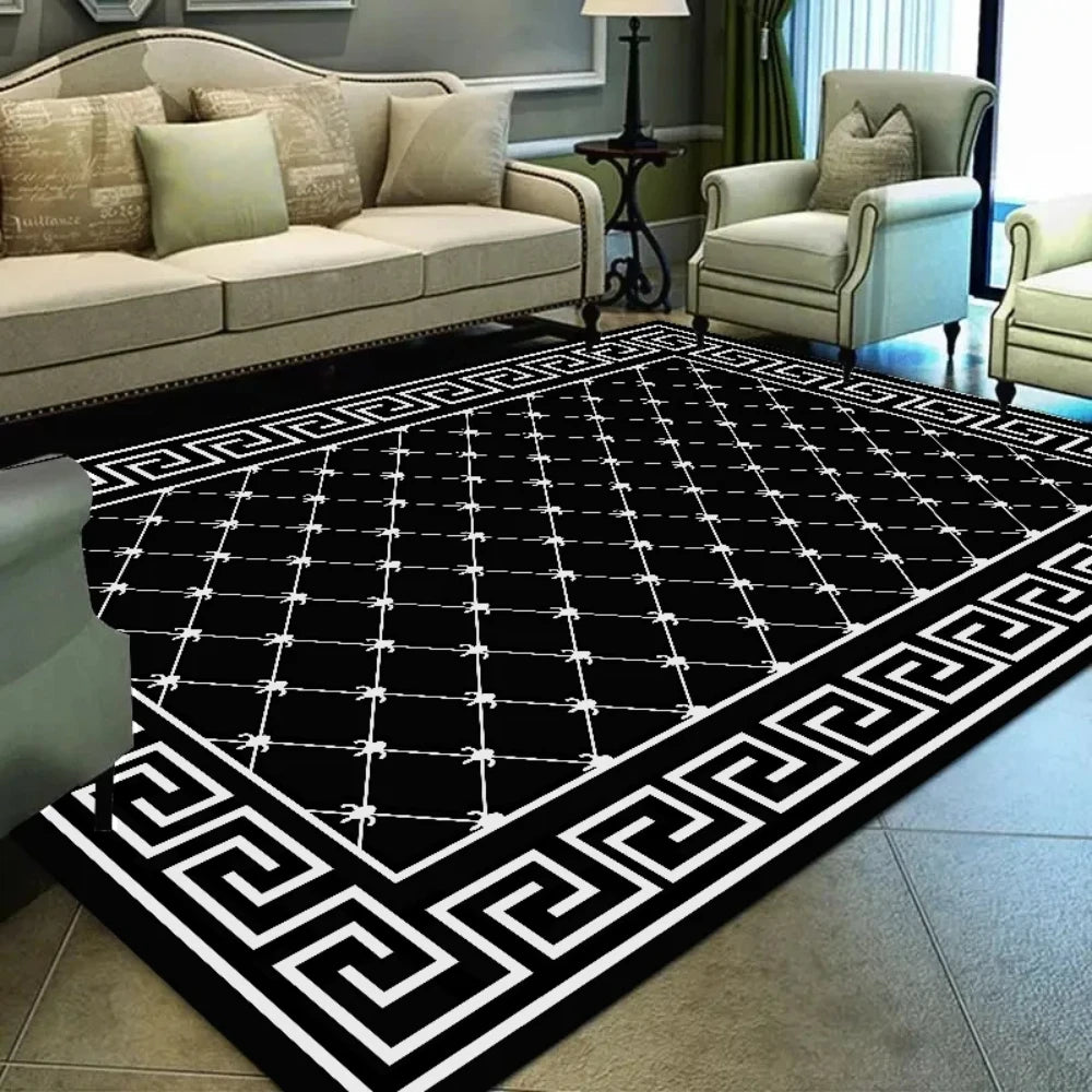 Nordic Light Luxury Carpet Living Room Sofa Bedroom Rugs Modern Office Simple Style Large Nonslip Washable Floor Mats Home Decor