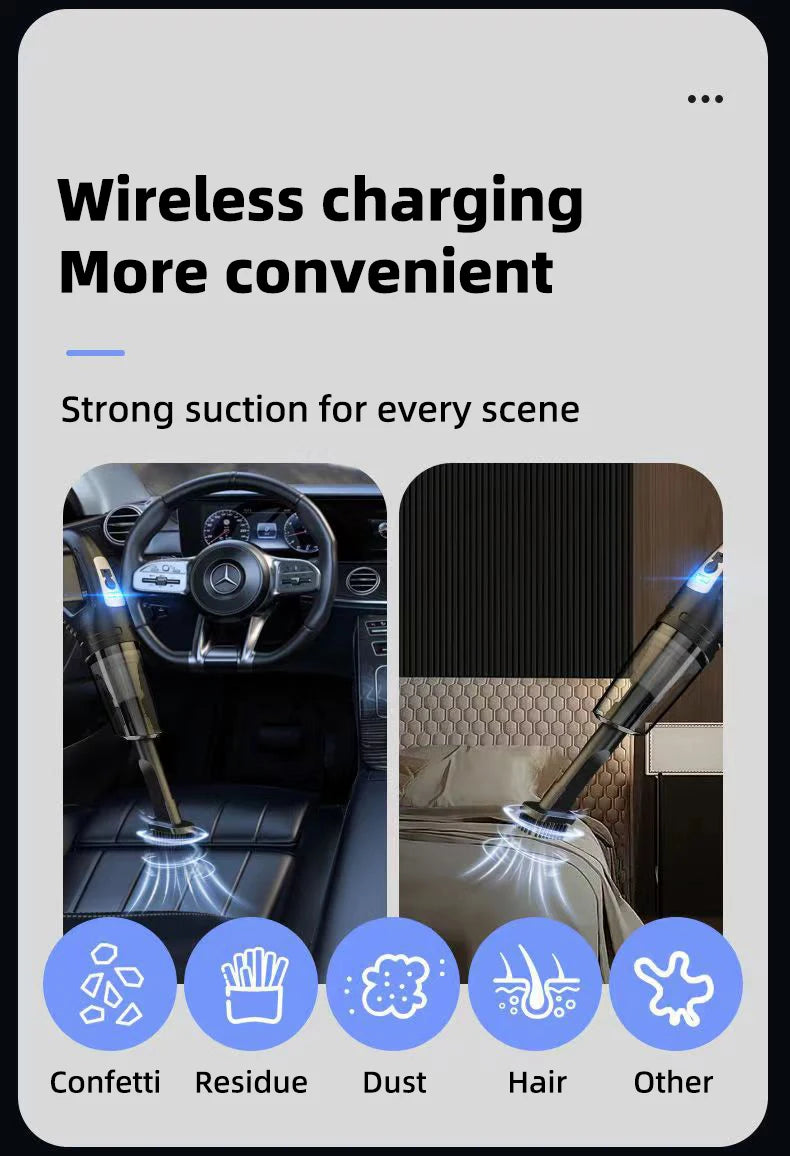 Wireless vacuum cleaner car mounted multifunctional handheld vacuum cleaner strong suction rechargeable car home dual-use