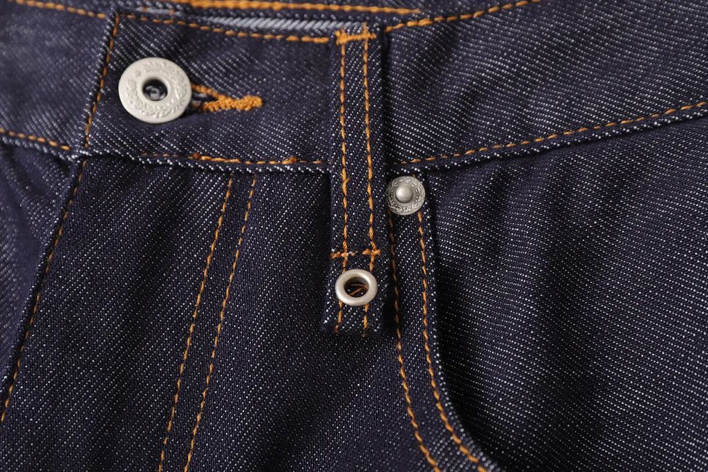 Men's Retro Lenzing Anti-fading A-line Straight Leg Casual Original Color Jeans Long Pants mid Waist Zipper Opening Loose Fit