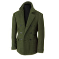 British Men's Blazers Vintage Herringbone Tweed Formal Jacket Wool Blend Double Breasted Casual Autumn Winter Suit Coat