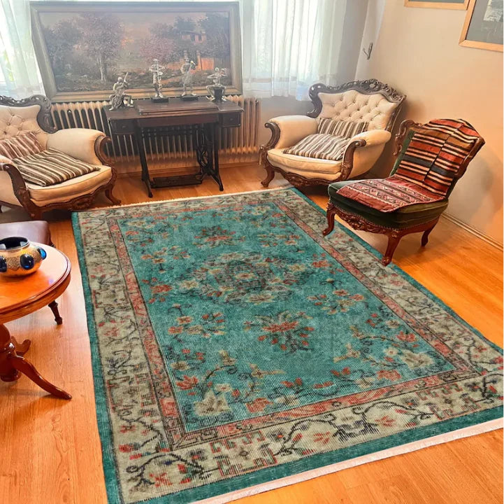 Red Geometric Area Rug Carpet Colorful Persian Style Area Rug Washable Soft Carpet Living Room Bedroom Kitchen Home Decoration