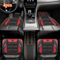 2D Flat 4-Piece Red Y-Shaped Car Carpet Set, Durable Polyester, Universal Fit for Sedans and SUVs, Perfect Gift for driver