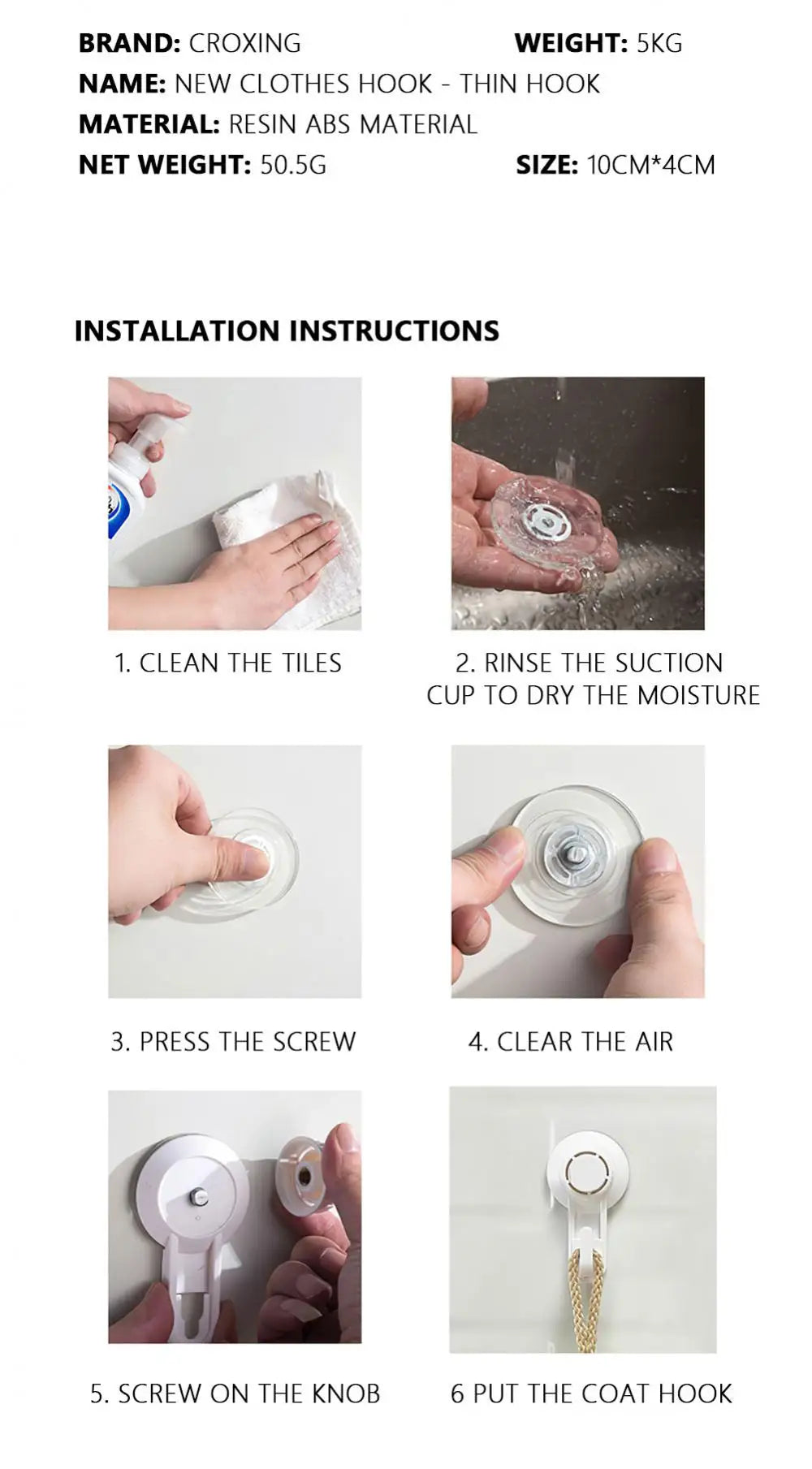 Free Punch Hook Suction Strong Suction Cup Hook Cup Clothes Hook Bathroom Kitchen Vacuum Hook Multi-Purpose Hooks