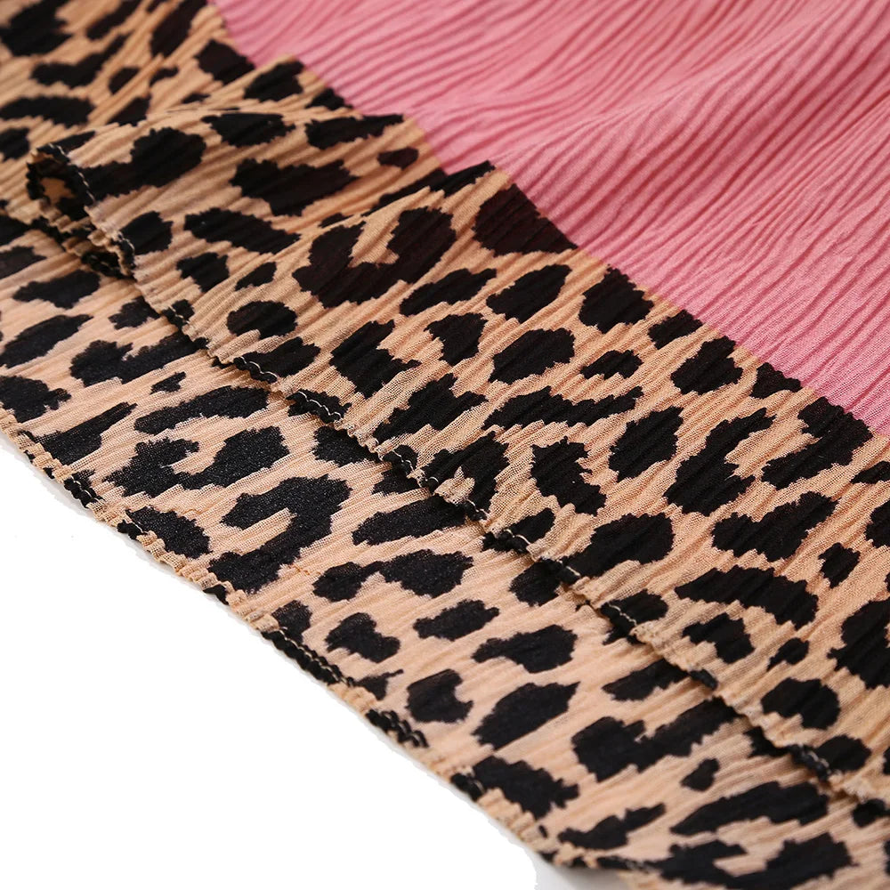 New Pleated Cotton Scarf Leopard Print Hijab Islamic Solid Headscarf Crinkle Hijab Foulard Femme Musulman Wrap
