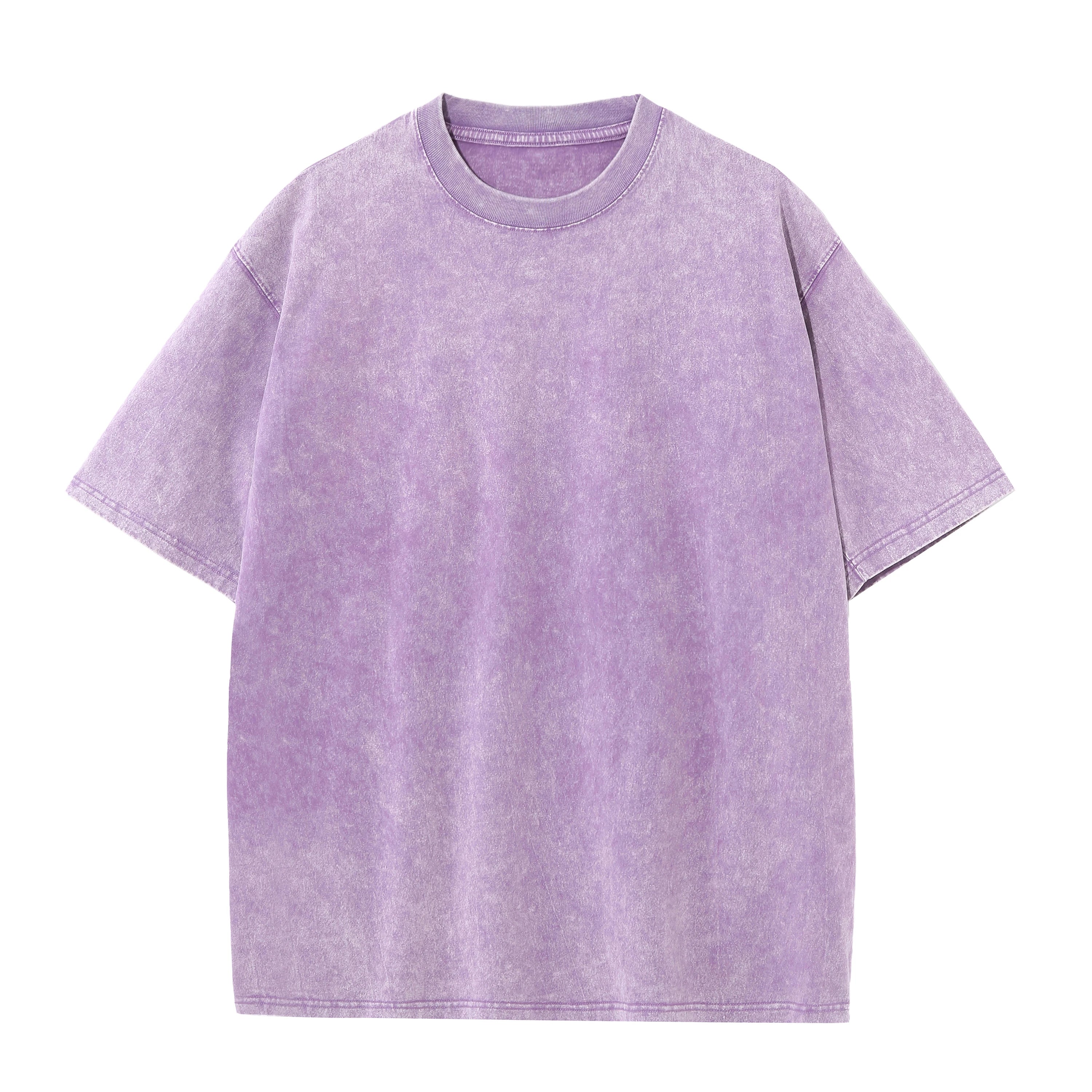 Men's summer pure cotton distressed retro drop shoulder T-shirt solid color loose casual breathable men's casual T-shirt tops