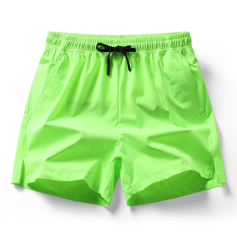 2026 new summer men's sports and casual shorts with pockets, basic pure color, lightweight, suitable for jogging and beach wear