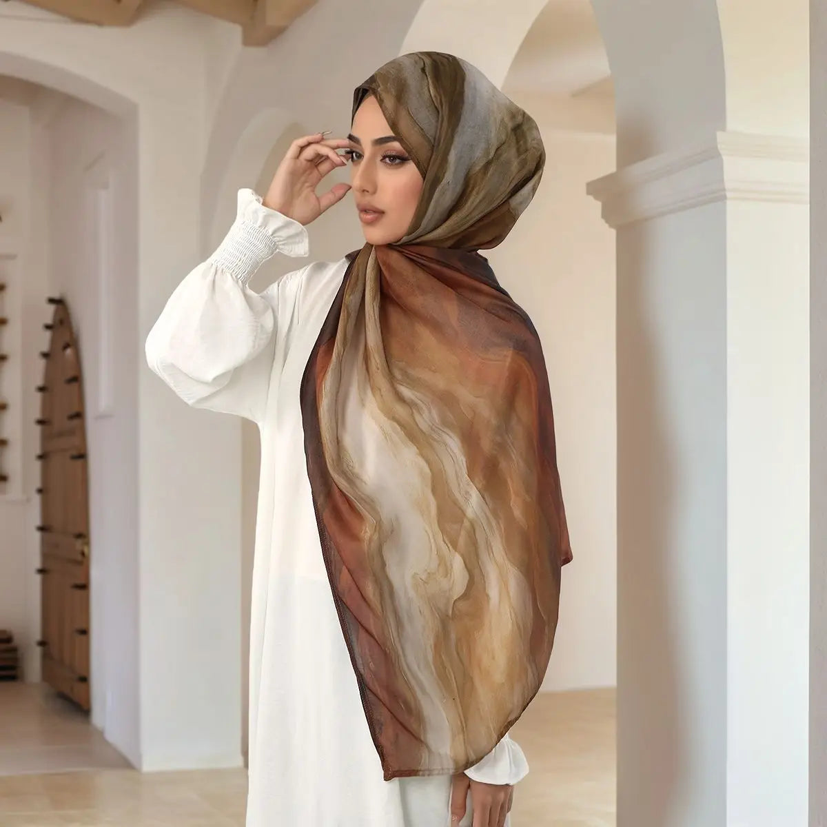 New Digital Printing Cotton Linen Hijab Scarf For Woman Muslim Hijabs Fashion Long Wraps Shawl Islam Turban Headscarf Ramadan