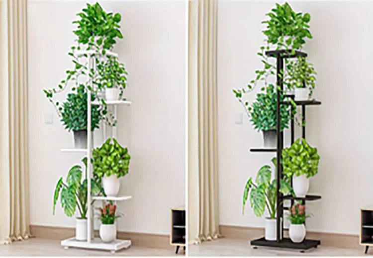 Cordlal Shining Stand For Flowers Iron 6/7/8Layers Plant Holder Storage Shelf Pot Rack Organizer Home Garden Decoration