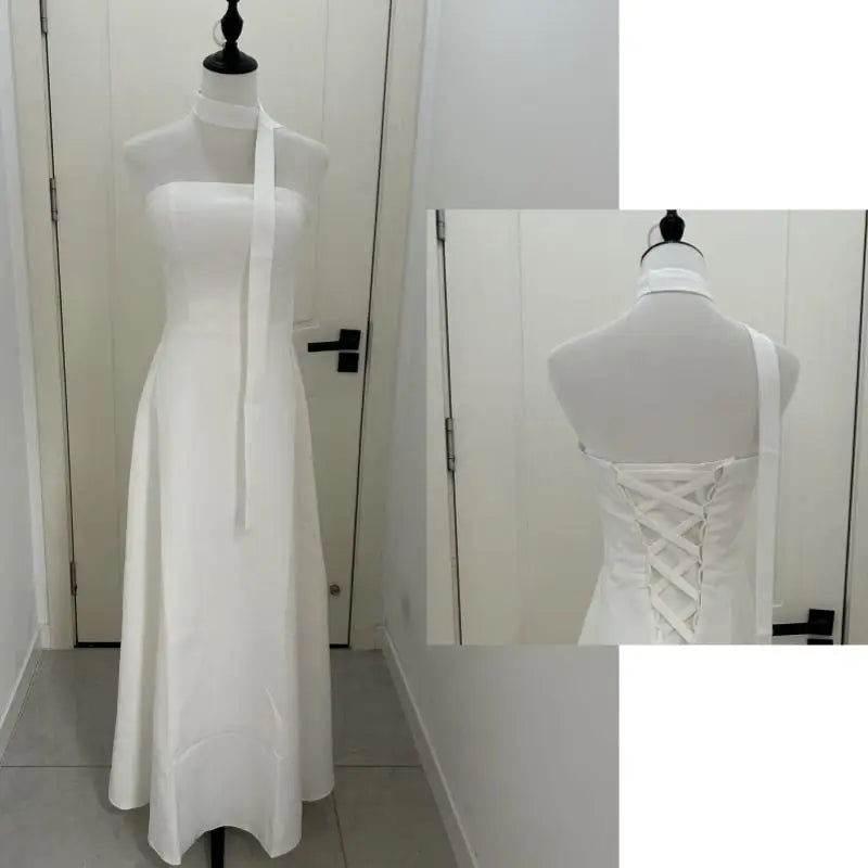 Classic Black Evening Dresses Sexy Strapless Wedding Dresses Elegant Floor-length A-line Simple Bridal Dress Customized