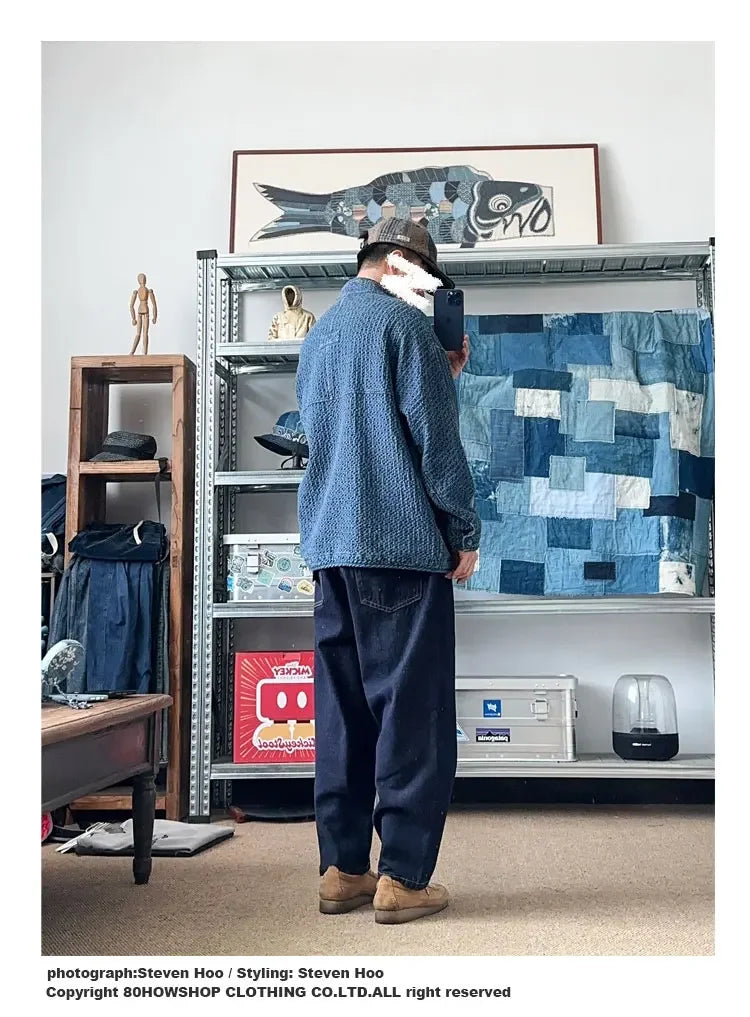 New Special Anti Fading Process Washed Original Cow Curved Knife Jeans Loose Casual Men's and Women's Pants Trendy