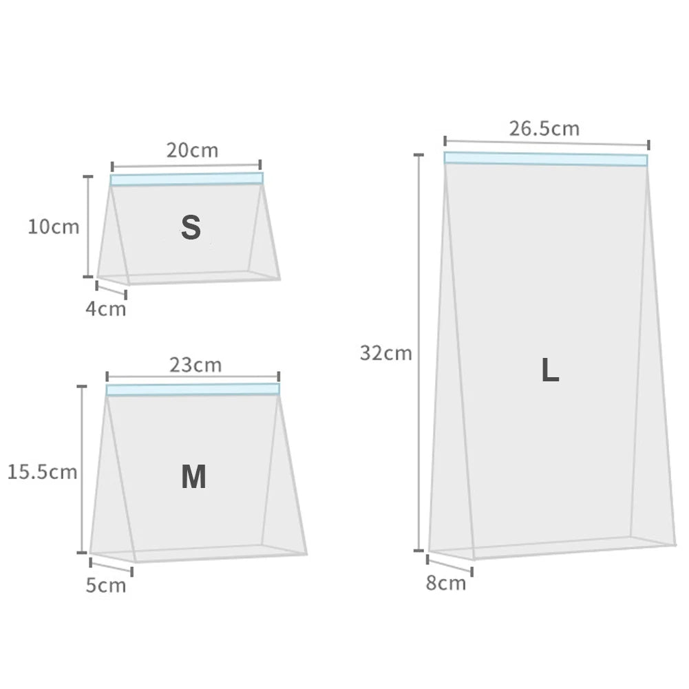 10Pcs Reusable Zipper Bag Stand Up Zip Shut Plastic Freezer Bag Fruit Vegetable Ziplock Kitchen Food Storage Organizer Pouch
