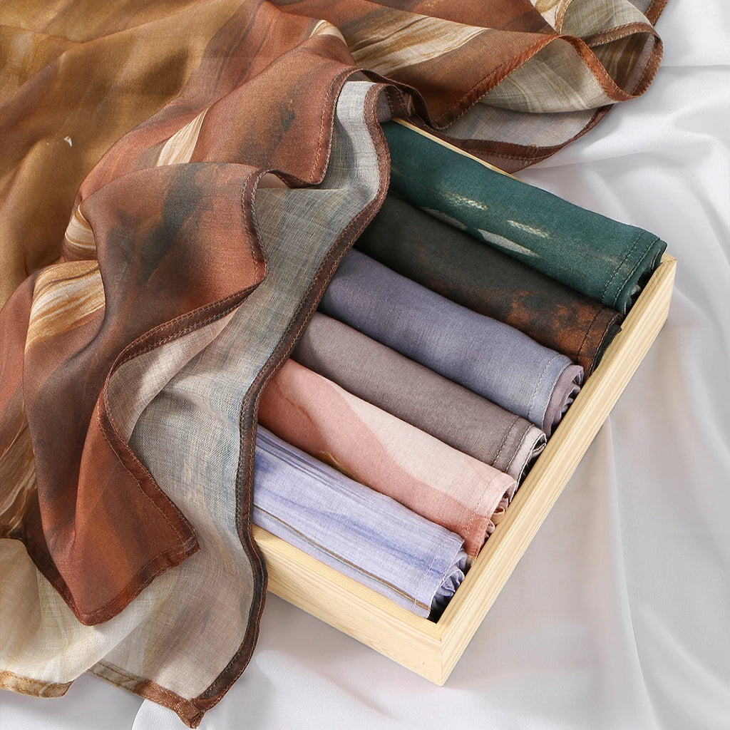 New Digital Printing Cotton Linen Hijab Scarf For Woman Muslim Hijabs Fashion Long Wraps Shawl Islam Turban Headscarf Ramadan