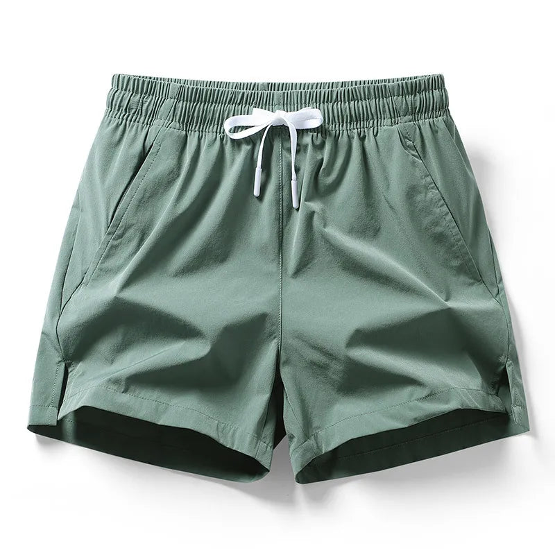 2026 new summer men's sports and casual shorts with pockets, basic pure color, lightweight, suitable for jogging and beach wear