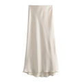 MUJER Woman 2025 Satin Skirt Women High Waist Long Skirts For Women Summer Black Midi Skirt Woman Office Elegant Women's Skirts