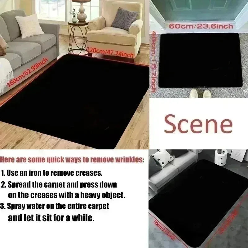 Solid Navy Blue Area Rug Non Slip Washable Floor Carpet for Living Room Bedroom Nursery with Smooth Solid Color Pattern