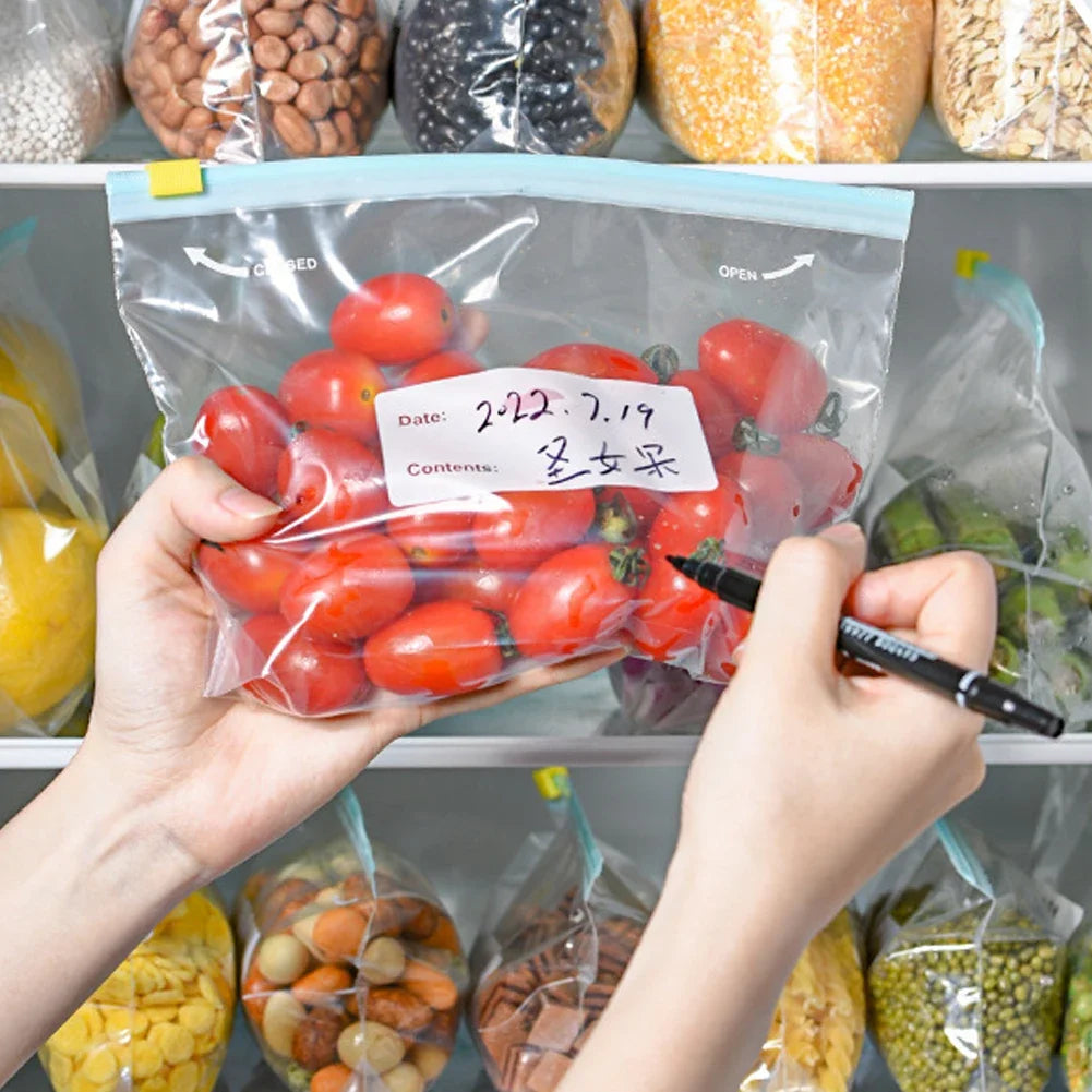10Pcs Reusable Zipper Bag Stand Up Zip Shut Plastic Freezer Bag Fruit Vegetable Ziplock Kitchen Food Storage Organizer Pouch