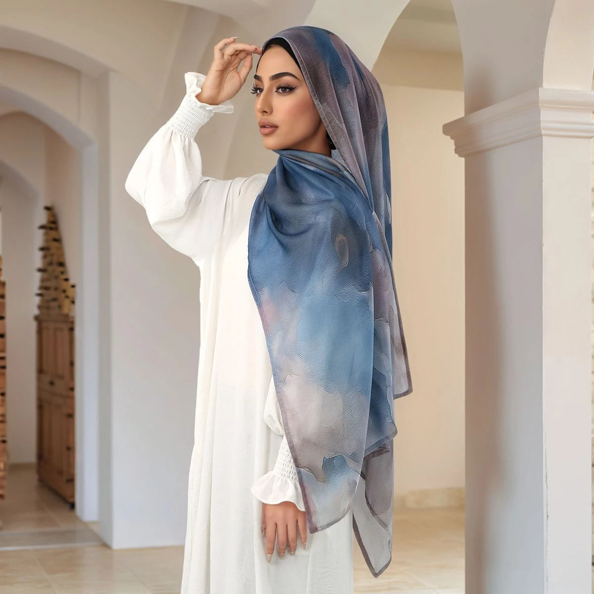 New Digital Printing Cotton Linen Hijab Scarf For Woman Muslim Hijabs Fashion Long Wraps Shawl Islam Turban Headscarf Ramadan