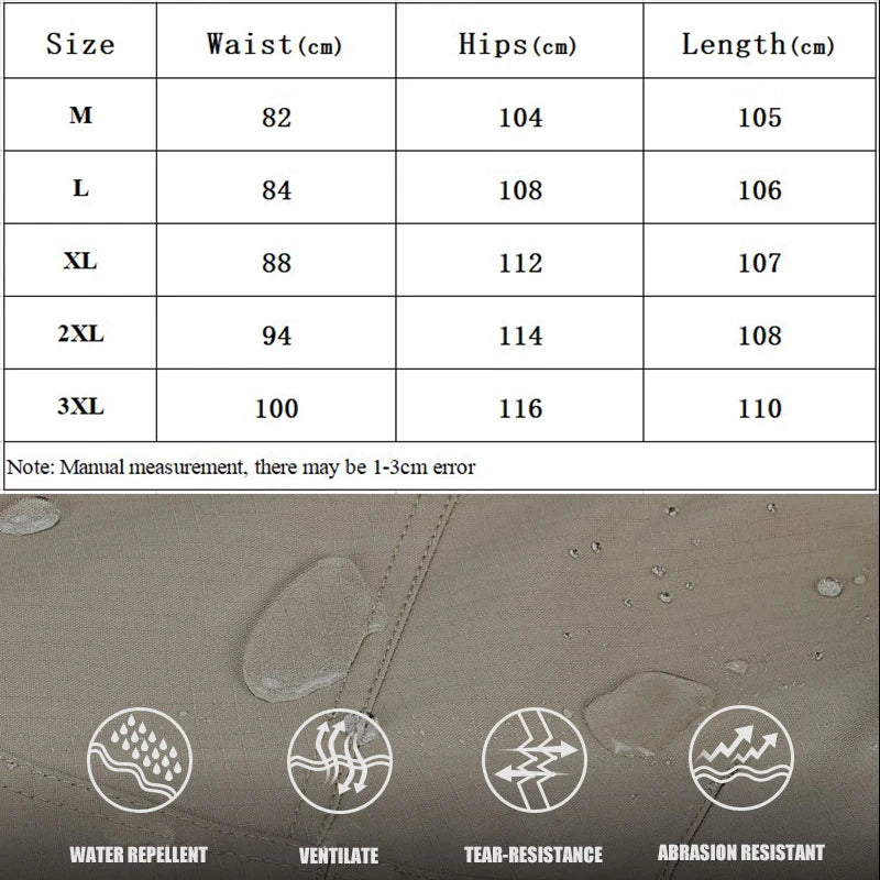 Men's Military Tactical Pants Casual Man Cargo Pants Multi-Pocket Wear Resistance Male Trousers Outdoor Hiking Joggers