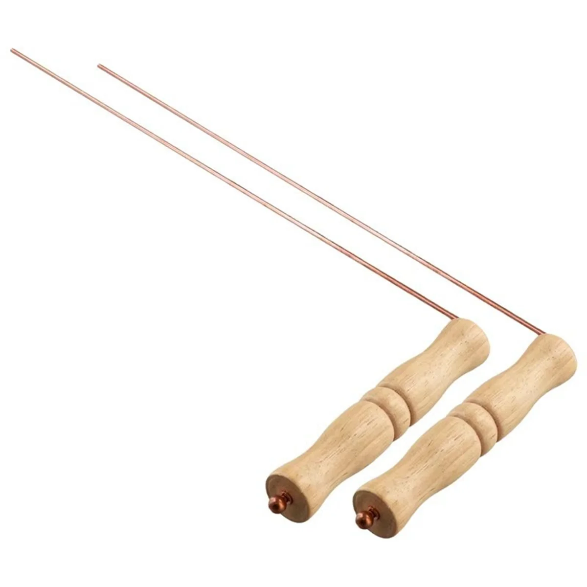 BAAU Copper Dowsing Rods Kit for Divination Tool - 2PCS Natural Wooden Handles Divining Rods