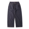 Men's Retro Lenzing Anti-fading A-line Straight Leg Casual Original Color Jeans Long Pants mid Waist Zipper Opening Loose Fit