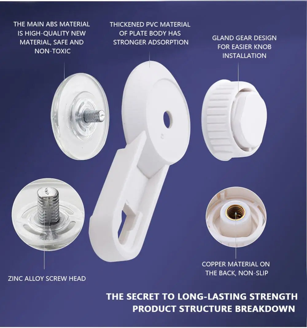 Free Punch Hook Suction Strong Suction Cup Hook Cup Clothes Hook Bathroom Kitchen Vacuum Hook Multi-Purpose Hooks