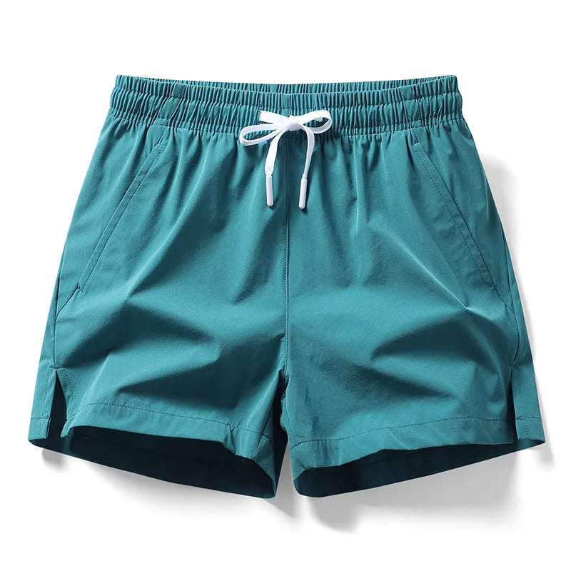 2026 new summer men's sports and casual shorts with pockets, basic pure color, lightweight, suitable for jogging and beach wear