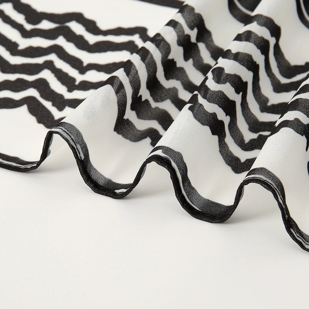 New Design Striped Keffiyeh Hijab Wave Printed Chiffon Scarf Women Islamic Muslim Scarves Shawl Echarpe Foulard Dubai Hijabs