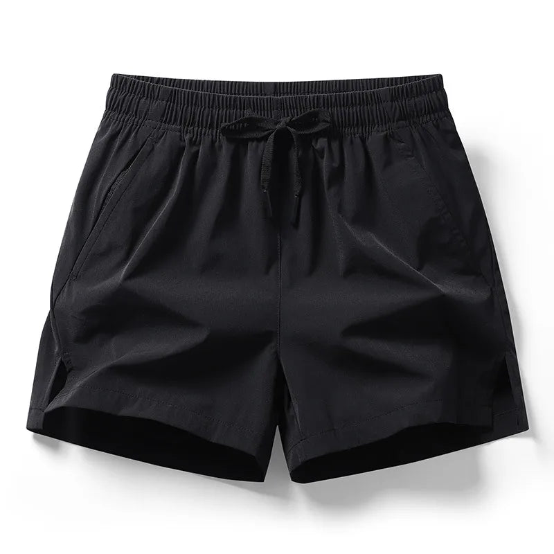 2026 new summer men's sports and casual shorts with pockets, basic pure color, lightweight, suitable for jogging and beach wear