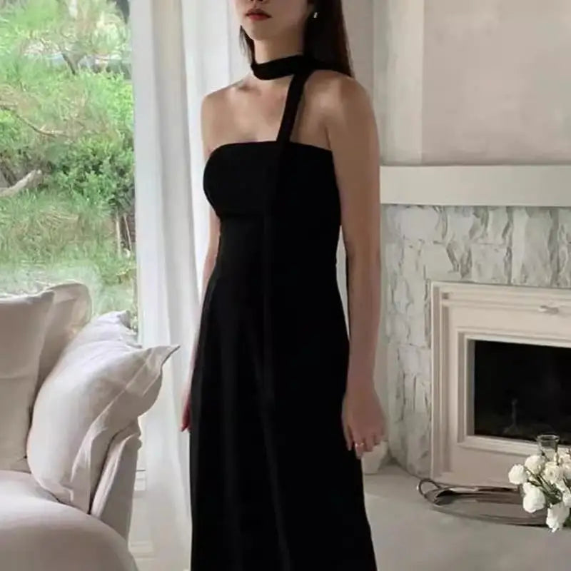 Classic Black Evening Dresses Sexy Strapless Wedding Dresses Elegant Floor-length A-line Simple Bridal Dress Customized